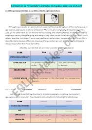 Check spelling or type a new query. Comparison Of Two People Character And Appearance Esl Worksheet By Lifefr