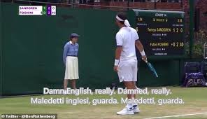 Check spelling or type a new query. Italian Tennis Player Fabio Fognini In Astonishing Bomb Rant Against Wimbledon Daily Mail Online