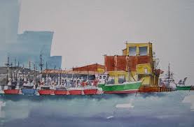 Puertos De Burela Ribadeo Y O Vicedo Dibujo Urbano Produccion Artistica Pinturas