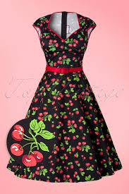 pinup couture retro heidi black cherry swing dress