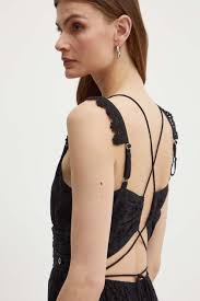 Bavlněné šaty Guess PALMA černá barva, maxi, W4GK46 WG571