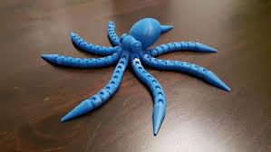 Octopus Printed With 3d Printer Funny Toy Octopus Print 3d Printing Toys 3d Printer
