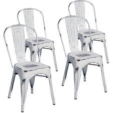 Merax Indoor Outdoor Use Tolix Style Distressed Metal Bistro A Dining Side Chair Stackable Highback Chic Cafe Side Chair Set Of 4 Walmart Com Metal Side Chair Side Chairs Dining Metal Chairs