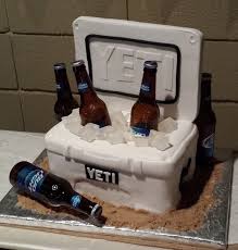 It S A Yeti Cooler Cake Love It Neat Idea For A Grooms Cake Shouldn T Be That Hard To Make Grooms Cake Groomsman Cake Amazing Cakes