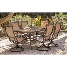 Click here to see more reviews about: Hanover Monaco Outdoor Patio Furniture 7 Piece Dining Set With Six Swivel Rockers And A 68 X 40 Dining Table Outdoor Dining Set Patio Set Patio Dining Set