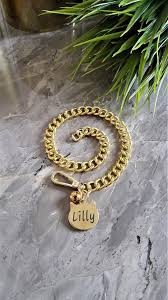 Maybe you would like to learn more about one of these? Gold Pet Collar With Steel Name Tag Chain Collar For Cats Etsy In 2021 Pet Name Tags Pet Collars Animal Jewelry