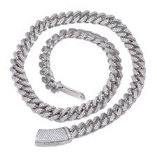 It exudes machismo and makes it clear its wearer is not to be underestimated. 14k White Gold Iced Out Diamond Cuban Link Chain 20 61 Carats 12 M Majorleaguejewelers