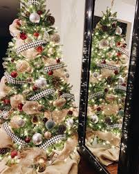 Black And White Buffalo Plaid Ribbon Black And White Buffalo Check Ribbon Overlapping Burlap Ribbon Make This Traditional Christmas T Traditional Christmas Tree Christmas Tree Stand Christmas Time