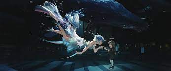Anime 3440x1440 Whale Anime Ultrawide City Anime Girls Hatsune Miku Underwater Dress Blue Whale Anime Scenery Anime 3440x1440 Wallpaper