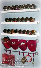 From Scrapbook Com Other Products Ikea Bygel Rails Ikea Pink Bygel Containers Ikea Rajtan Spice Jars Craft Room Office Craft Room Craft Room Organization