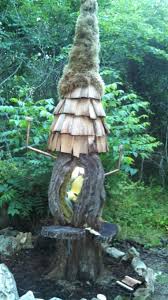 Old Rotten Tree Stump Turned Into A Fairy House Notice The Back Steps The Picnic Table And When You Look Inside Y Fairy Tree Houses Tree Stump Table Tree Stump