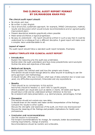 the clinical audit report format by dr mahboob khan phd