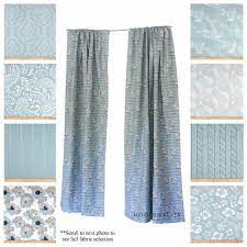 Ez on fabric shower curtain with built in shower curtain hooks: Spa Blue Curtains Drapery Panels Nautical Curtains Floral Etsy