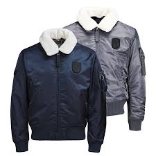 Details About Jack Jones Borg Mens Jacket Teddy Collar Ma1 Aviator Bomber Coat