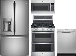 Appliances connection helps turn your dream kitchen into reality with an assortment of best value kitchen appliance packages. Ge Gereradwmw6066 4 Piece Kitchen Appliances Package With French Door Refrigerator Gas Range Dishwasher And Over The Range Microwave In Stainless Steel