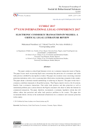 Electronic commerce act 2006 (in english). Pdf Electronic Commerce Transaction In Nigeria A Critical Legal Literature Review