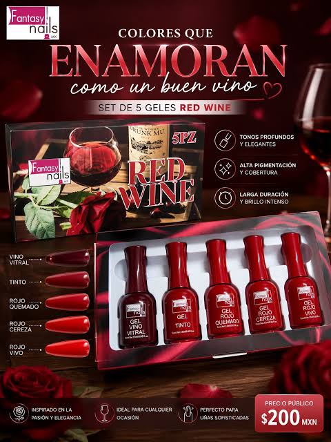 Colección de Geles Red Wine - Fantasy Nails 2