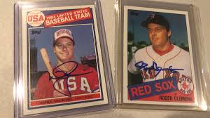 1985 topps roger clemens rookie psa 8. Rob Godfrey On Twitter Bonus 85 Topps Mark Mcgwire Roger Clemens Rookies Also Signed In Person