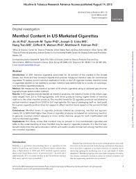 However, cigarettes like newports seem to have a stronger nicotine content than say camel menthols, so based on personal experience, i'd say a camel filter has about 1.3 mg of. Pdf Menthol Content In Us Marketed Cigarettes