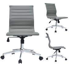 This project has rebate joints, half lap joints and pocket holes. 2xhome Gray Mid Century Modern Contemporary Executive Office Chair Mid Back Pu Leather No Arm Rest Arms Tilt Adjustable Height With Wheels Back Support Task Work Chrome Manager Armless Ergonomic Walmart Com