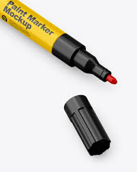 Simple edit with smart layers. Matte Box With Marker Pens Mockup In Packaging Mockups On Yellow Images Object Mockups