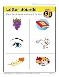 letter sounds g preschool letter worksheet