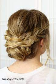 Turn any wedding updo into a boho look with braids. 25 Chic Braided Updos For Medium Length Hair Hairstyles Weekly Medium Length Hair Styles Updos For Medium Length Hair Up Dos For Medium Hair