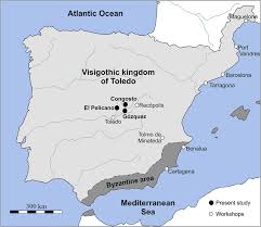 The map shows spain and neighboring countries with international borders, the nation's capital madrid, provinces and autonomous communities capitals, major cities, main roads, railroads, and major airports. Map Of Visigothic Spain At The End Of The Sixth Century Ce Download Scientific Diagram