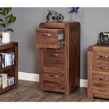 Filing cabinets contain file folders, and file folders contain various types of papers. Shiro Solid Walnut Three Drawer Filing Cabinet On Sale