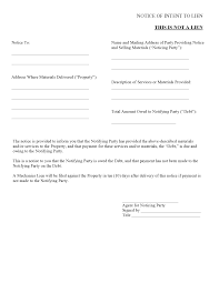 Virginia Notice Of Intent To Lien Form Free Template