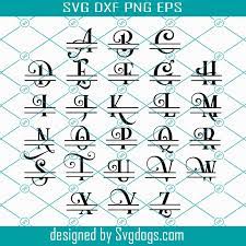 Download Split Monogram Svg Split Font Svg Initial Svg Letter Svg Split Monogram Letters Split Alphabet Svg Font For Cricut Regal Font Svg Svgdogs