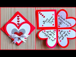 Giving the gift of handmade valentine's day cards is truly a special treat. Easy And Beautiful Card For Valentines Day Valentines Day Card Making Very Easy Youtube Birthday Card Craft Valentine Cards Handmade Valentines Cards