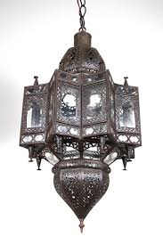 Moravian star mercury glass pendant features: Large Moroccan Glass Star Shaped Light Pendant For Sale At 1stdibs