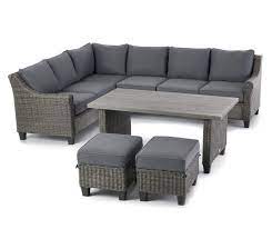 Broyhill Legacy Thornwood 5 Piece All Weather Wicker Cushioned Patio Sectional Set Big Lots In 2021 Patio Sectional Patio Seating Sets Patio Seating