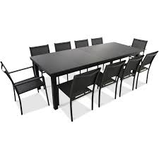 Livraison rapide et gratuite à partir de 300€. Ensemble Table De Jardin Extensible 256 320 Cm Et 10 Chaises Albi Gris 104162