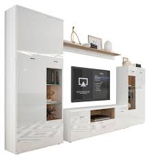 Eine besondere atmosphäre vermittelt ein modernes design in verschiedenen farben. Wohnwand Modern 4 Tlg Mit Led Storm Weiss