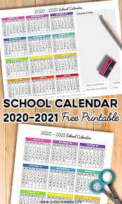 Free Printable 2020 2021 School Calendar One Page Academic Calendar Lovely Planner In 2020 School Calendar Homeschool Calendar Homeschool Planner Printable