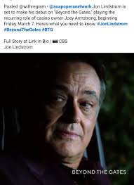 Major congrats! Two soap roles and now this! #GH and #BeyondTheGates' Jon  Lindstrom braces for a "thrill" ride. Get details here: