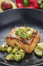 Quick And Easy Sea Bass With Avocado Salsa Recipe Fish Recipes Healthy Fish Dinner Recipes Best Fish Recipes