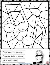Music Coloring Sheets 26 Color By Music Note And Rest Pages Music Coloring Music Coloring Sheets Music Worksheets