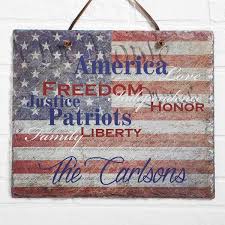 personalized american flag plaque