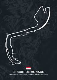 Leclerc has gearbox problem on way to the grid, does not start race. Monaco Circuit Poster By Mapsters Displate