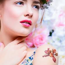 Red Ebony Shoulder Temporary Tattoo Bauhinia Collection 2x2