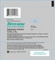 Brovana Arformoterol Tartrate Solution Prescription Rx Marketed Drugs Encyclopedia Drug information on brovana (arformoterol inhalation) includes side effects, uses, drug interactions, dosage, drug pictures, overdose symptoms, and what to avoid. brovana arformoterol tartrate