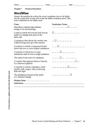 Chapter 7 Chemical Reactions Word Wise Fill Online Printable Fillable Blank Pdffiller
