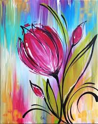 Whimsical Tulip At Da Santino Simple Acrylic Paintings Canvas Painting Night Painting