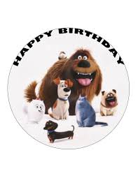 7 5 19cm The Secret Life Of Pets Personalised Wafer Fondant Paper Cake Topper Animal Party Pets Movie Pets
