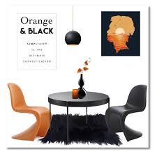 Color Challenge Orange And Black By Rasa J Liked On Polyvore Featuring Interior Interiors Interior Design Home Home Decor My Polyvore Finds Pinte