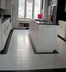 White Clean Kitchen Designs With Ceramic Tile Floor Home Interiors Clean Kitchen Design Modern Kitchen Tile Floor Kitchen Floor Tile