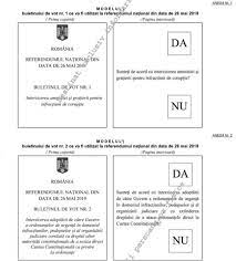 În aceeași zi are loc și referendumul pentru justiție. La Referendumul Privind JustiÈ›ia Vom Primi DouÄƒ Buletine De Vot Cate Unul Pentru Fiecare Intrebare